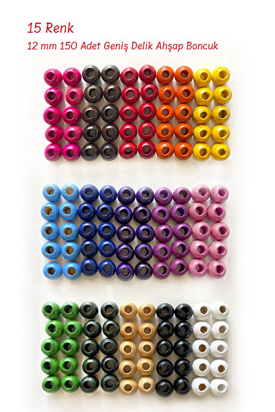 piapolya 15 Renk Ahşap Boncuk | Etkinlik Materyalı | Renk Eşleştirme | Motor ...