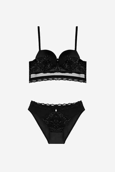 AYYILDIZ 564 Set bralet push-up negru