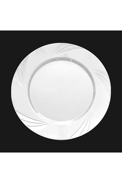 14Süs Plastic Plate Hard Luxury 26cm (6 Pieces) White