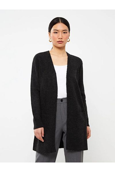 LC Waikiki LCWAIKIKI Classic Shawl Collar Plain Long Sleeve Women's Knitwear Cardigan