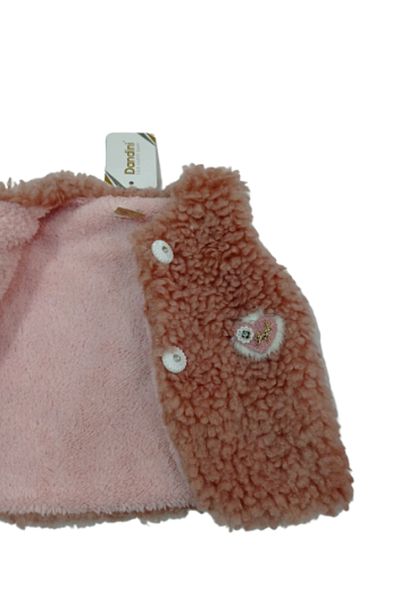 Dandini Buttoned Fleece Baby & Kids Soft Plush Vest Powder