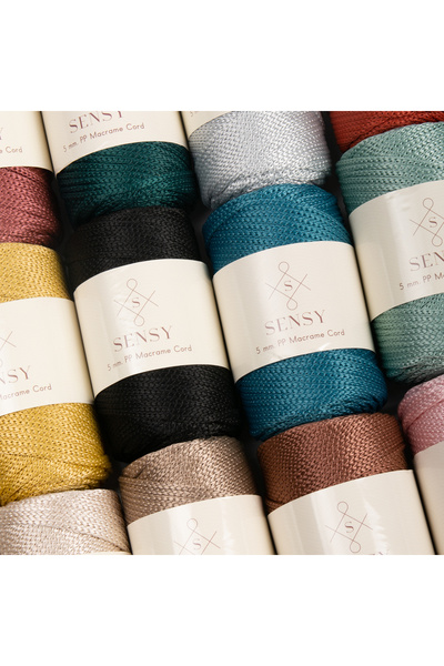 SENSY 5 Mm - 400 gr Polyester Makrome Ipi Siyah 95 M Polyester Makrome Ip Supla Ip Ve Çanta Ipliği