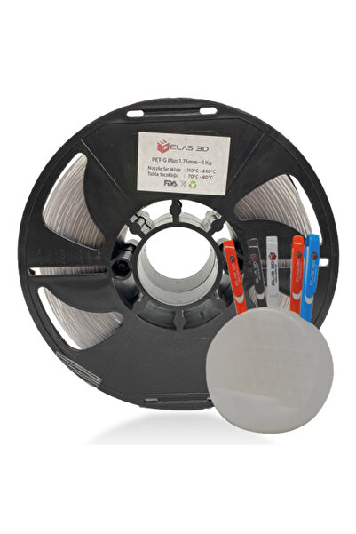 ELAS3D Elas 1.75mm Şeffaf PET-G PLUS Filament 1Kg
