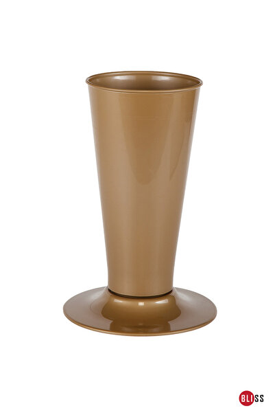 Bliss 2,7 Lt Dekoratif Çok Amaçlı Silindir Kesme Çiçek Vazosu Şemsiyelik ve Beyaz Saksı