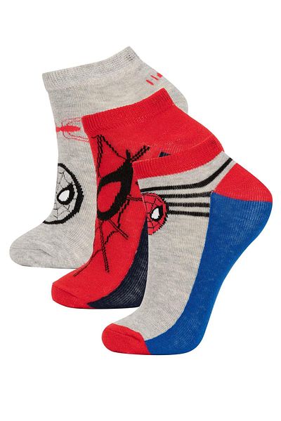 DeFacto Boy's Marvel Spiderman 3-Piece Cotton Booties Socks A6341A8Ns