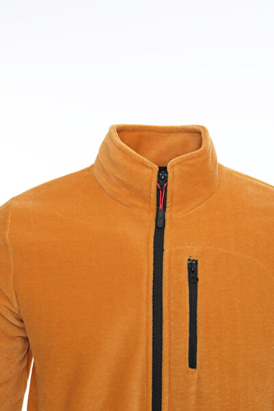 Kozik Caramel Shoftsell Men's Fleece Standard Fit Full Zip 3 Pocket Men's Fleece Cardigan