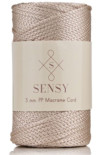 SENSY 5 Mm - 400 gr Polyester Macrame Thread Milk Coffee 95 M Polyester Macrame Thread Supla Thread And Bag Thread