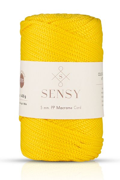 SENSY 5 Mm - 400 gr Polyester Macrame Thread Yellow 95 M Polyester Macrame Thread Suppla Rope And Bag Thread