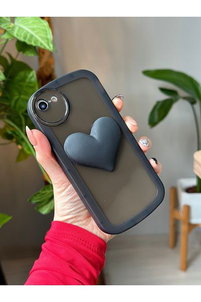 Go Aksesuar حافظة شفافة متوافقة مع هاتف Iphone 7 - 8 - Se 2020 ثلاثية الأبعاد على شكل قلب