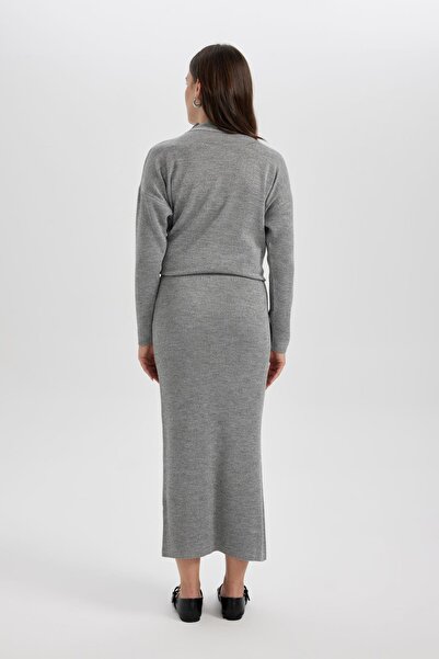 DeFacto Regular Fit Basic Plain Knitwear Maxi sukně B5612Ax23Wn