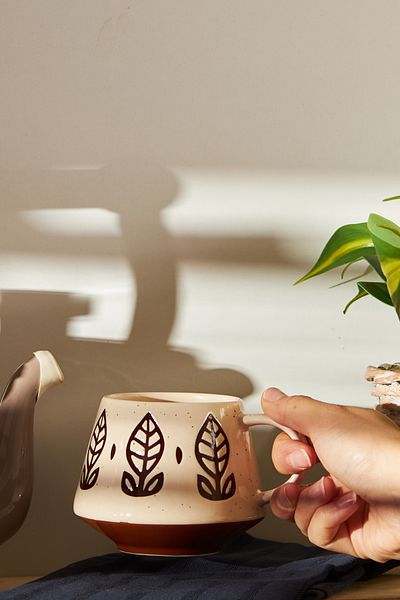 Emsan 480 ml Coffee - Ethnic Grass Mug