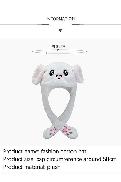 SYNOPE Cute Rabbit Hat Beanie Winter Animated