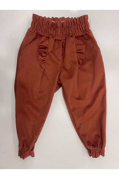 CANİX KİDS Girl's Frilly Velvet Trousers