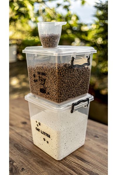 Comprox Cat Dog Dry Food Sand Storage Container Box Set
