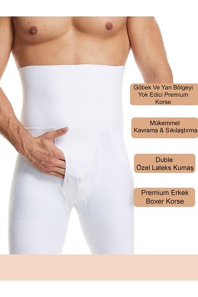 MİSTİRİK Danni Model Knitted Seamless Belly Corset Σλιπ Boxer Λευκό Χρώμα