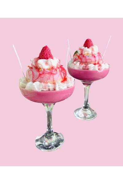 MHYSSA naturals Strawberry Shortcake Candle/ Dekoratif Çilekli& Donutlu Mum