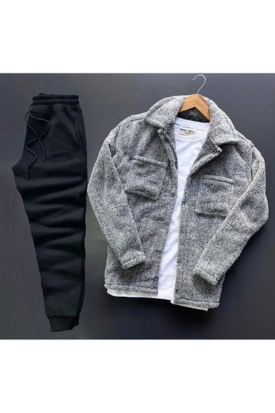 VİPER Plush Jacket + Winter Tracksuit 2-Piece Combination