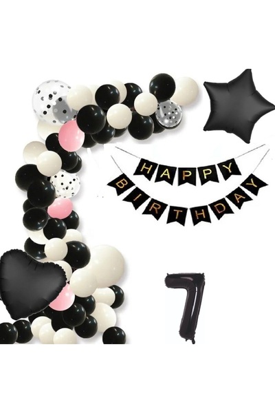 DÜVENCİ TİCARET SİYAH BEYAZ KONSEPTİ BALON SET