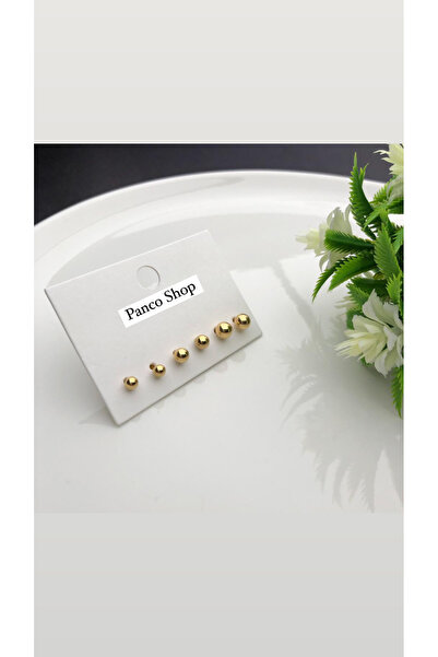 PANCO SHOP ACCESSORIES JEWELRY Kararmaz kulakları yara yapmaz denizde duşta Kararmaz 6’lı Set Çelik Küpe