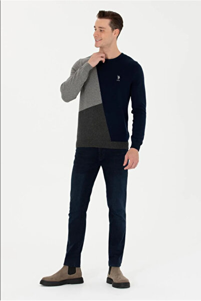 U.S. Polo Assn. Erkek Gri Melanj Kazak G081GL0TK.000.1678215.VR102