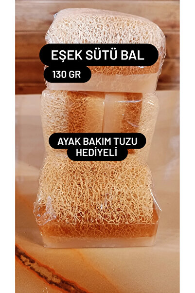asma Doğal Kabak Lifli Eşek Sütü Ve Ballı Sabun 130 gr Ayak Bakım Tuzu Hediyeli