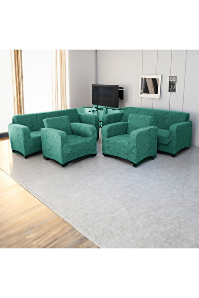 etleshome Streç Lastikli Esnek Yıkanabilir Pamuklu Sehra Desen 3+3+1+1 Jakarl...