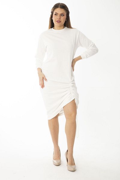 Şans Rochie tip hanorac pentru femei de mărime mare, fustă osoasă, cu șnur elastic 65N37082