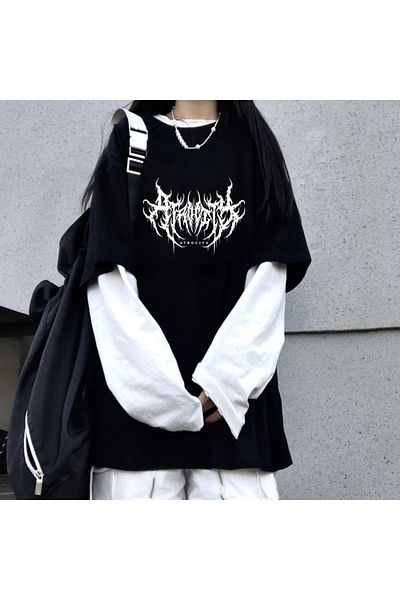 Köstebek Anime Atrocity White Sleeve (Unisex) Sweatshirt