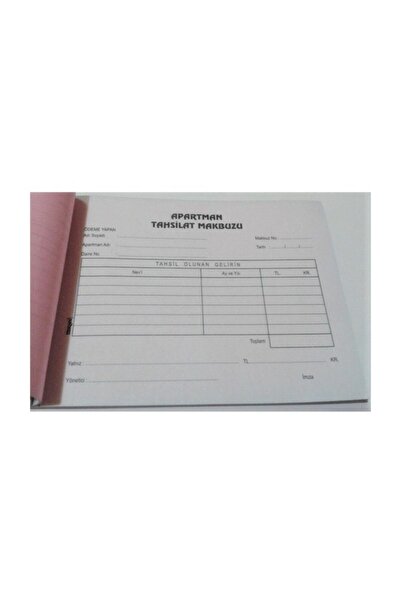 ÖZKAN Apartman Tahsilat Makbuzu 2 Nüsha