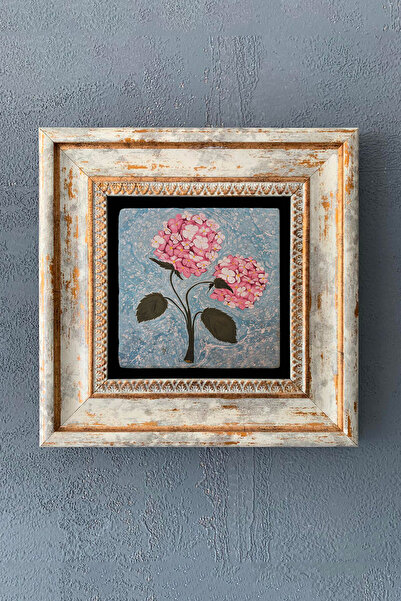 FİNS STONE DECOR Ebru sanatı Çerçeveli Taş Duvar Dekoru Tablo 20x20 cm-Wall D...