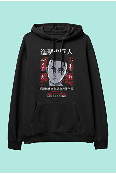 ZOKAWEAR Attack on Titan Eren Yeager Anime Printed hanorac cu glugă