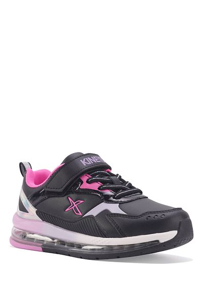 Kinetix STRIKE PU 3PR Black Girls' Sports Shoes