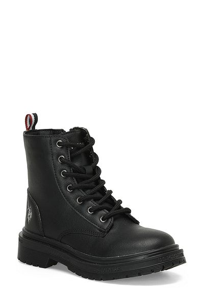 U.S. Polo Assn. TRENA 3PR Black Girl's Worker Boots