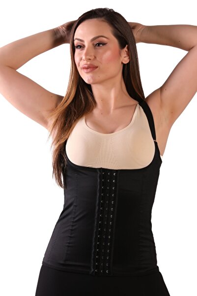 ICOLEXİN Latex Çelik Balenli Kopçalı Vücut Şekillendirici Askılı Tip Korse