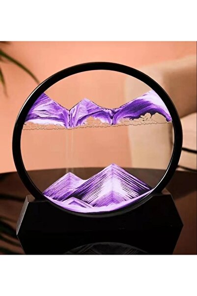 mczhome Akışkan Kum Saatli Dekoratif Kum Tablosu Masa Üstü Yuvarlak Çerçeve