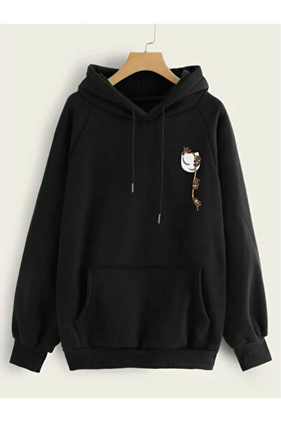 blausee wear Unisex Cebe Tırmanıng Ayı cu imprimeu supradimensionat cu glugă ...