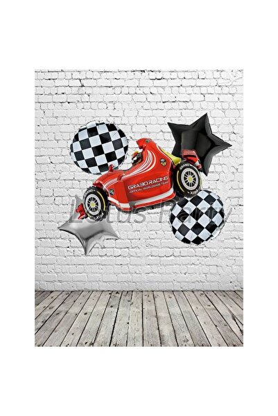 LOTUS PARTY Racing Themed Foil Balloon Set - Red Formula One Racing Car Foil ...