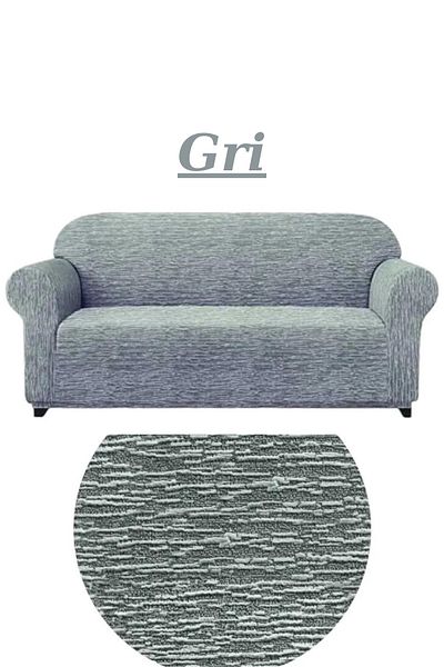 FurkanTicaret Jacquard Woven Sofa Cover - Elastic, Flexible and Washable Set of 3