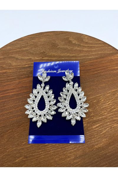 VENTUS ACCESSORIES Henna Wedding Evening Dress Earrings - Glass Stone Detailed