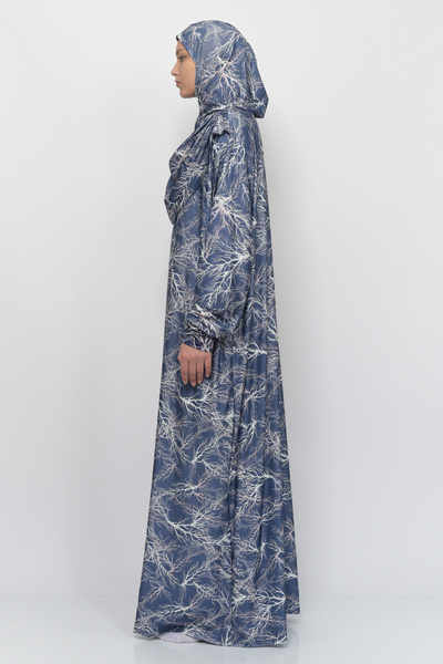 Altobeh Pratik Цілісне плаття для молитви з рукавами з візерунком Agac з лайкровою лайкровою хіджабною тканиною 9900705