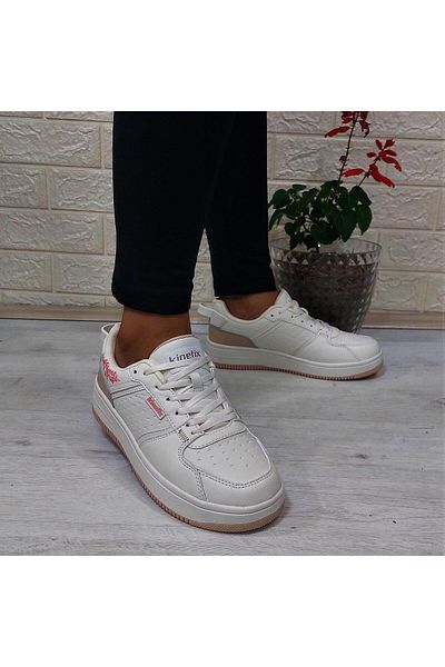 Kinetix Enner Pu Cream Comfort Footed Non-Slip Sneaker Sports Shoes