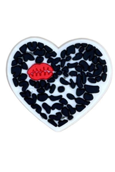 Crocs Terlik Süsü-jibbitz-Siyah Kalp-charm-anahtarlık-bileklik Takıları