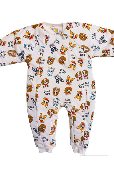 özdemirli bebe Cute Dog Patterned Long Sleeve Crew Neck Lined 2.5 Tog Sleeping Bag for Ages 1-6