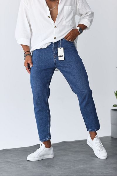 MADZEYMODA Boyfriend pánské modré džínové džíny