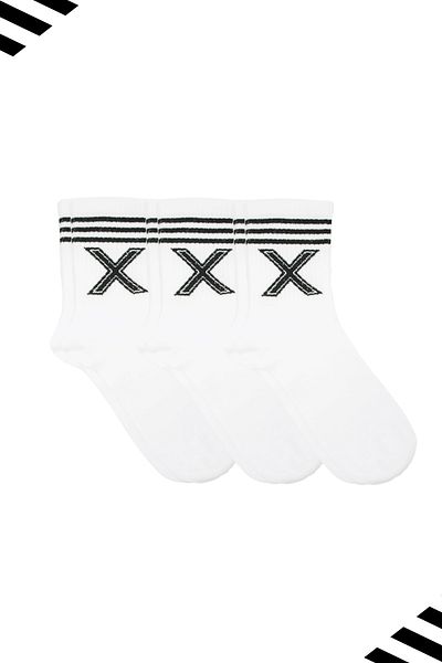 KARDEŞLER ÇORAP Унисекс тенис чорапи с шарка на буквата X (чорапи с букви) 3 чифта