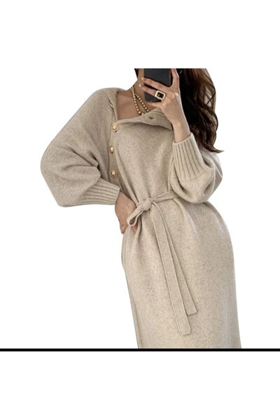 Sum TRİKO YAKASI DÜĞMELİ ELBİSE ?