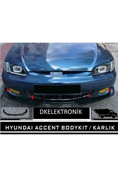 DKELEKTRONİK Hyundai Accent Uyumlu  Yumurta Kasa Ön Karlık 3 Parça Lip Piano ...