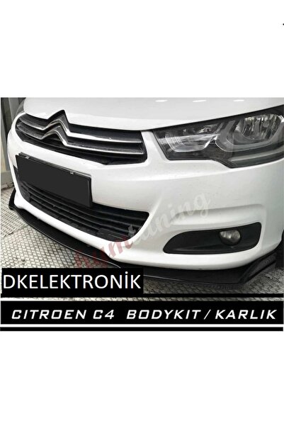 DKELEKTRONİK Cıtroen C4 Uyumlu Ön Tampon Eki Body Kit Lip Karlık Siyah