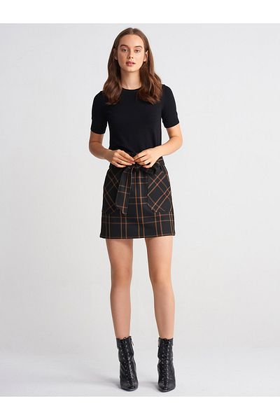 Dilvin Buttoned Back Short Sleeve Sweater 10426STD
