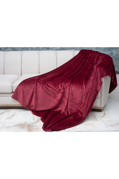 MEYHOME Wellsoft Plush TV Blanket (150x200 cm) Claret Red